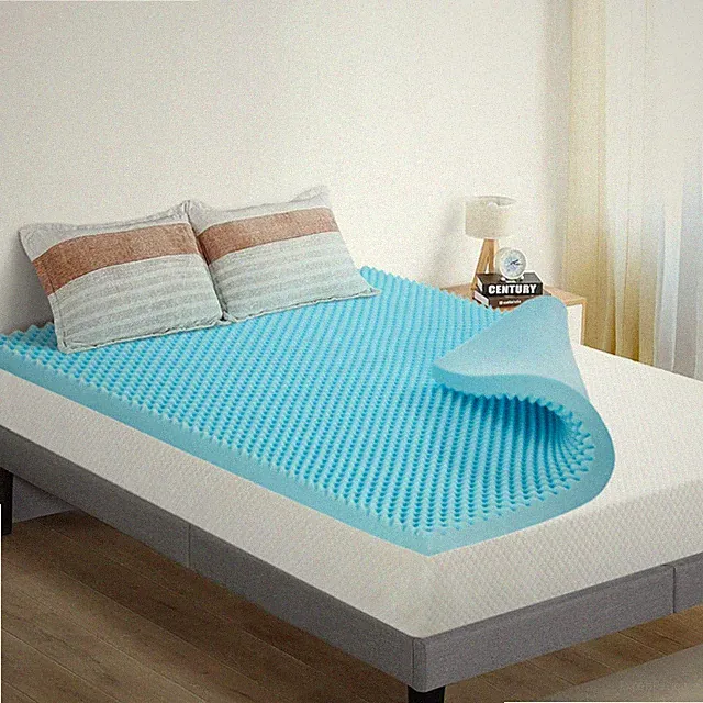 4 Inch Egg Crate Gel Memory Foam Mattress Topper- Breathable Comfort Bed Topper