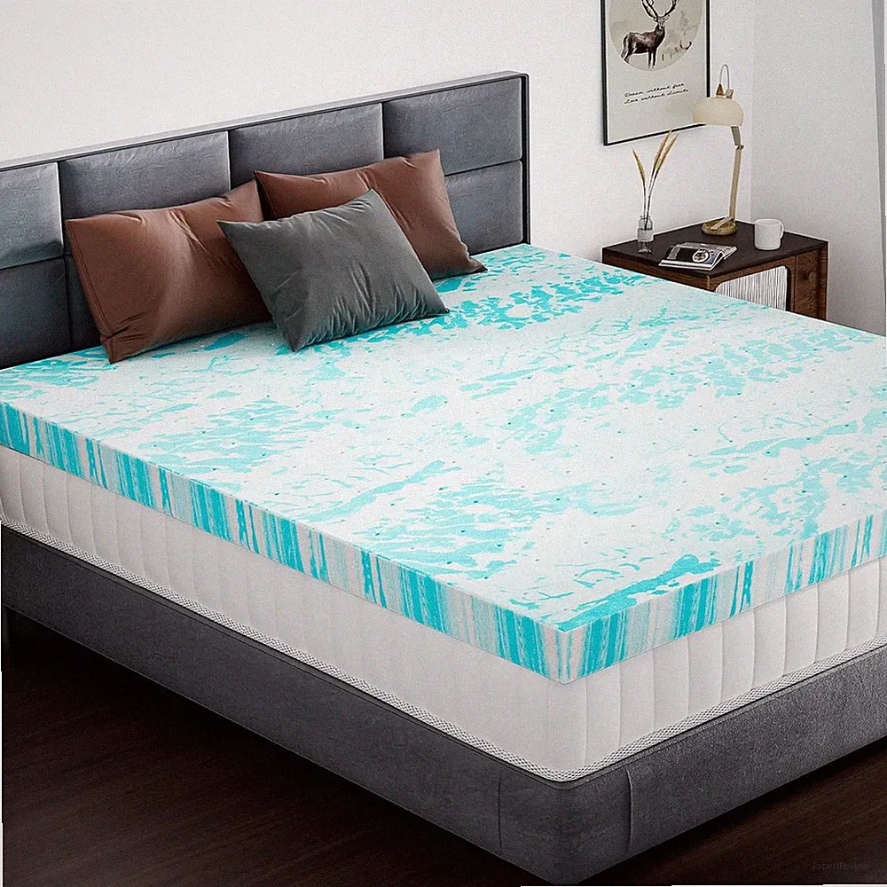 Cooling Gel Memory Foam Mattress Topper - 4 Inch Full Size for Ultimate Comfort