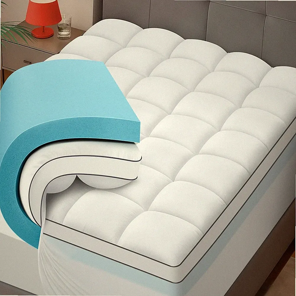 Dual Layer 4 Inch Memory Foam Mattress Topper King Size - 2 Inch Cooling Gel...
