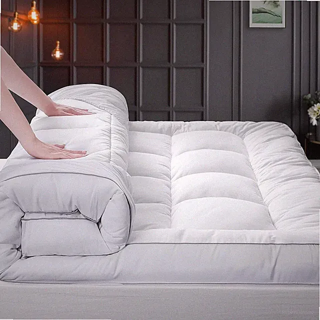 Extra Thick King Pillow Top Mattress Topper, 1300 GSM Cotton Plush 8-24" Deep