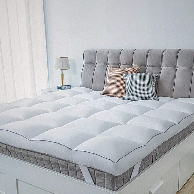 Extra Thick Mattress Topper Down Alternative Cooling Baffle Box Construction New