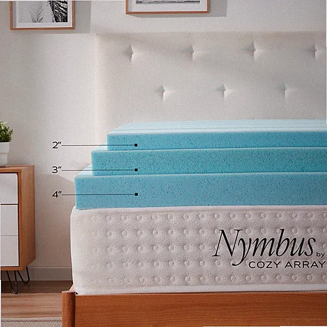 Memory Foam Mattress Topper-2,3 or 4” Gel Infused Ventilated Design Mattress Pad