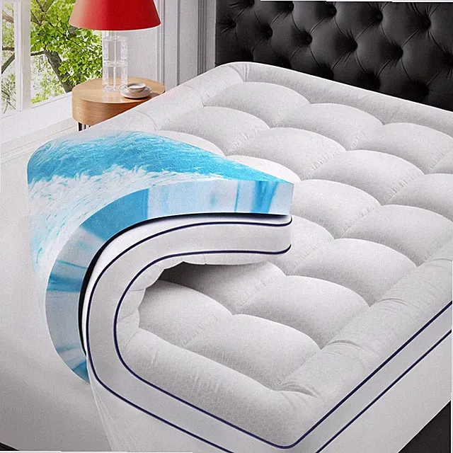 Premium Dual Layer 4 Inch Memory Foam Mattress Topper, 2 Inch Gel Memory Foam