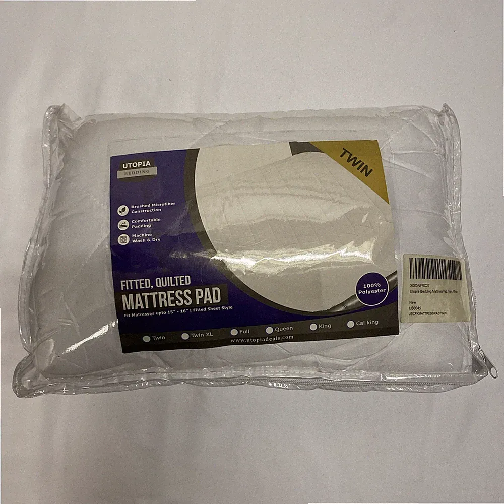 Utopia Bedding Quilted Fitted Mattress Pad Topper Twin Size